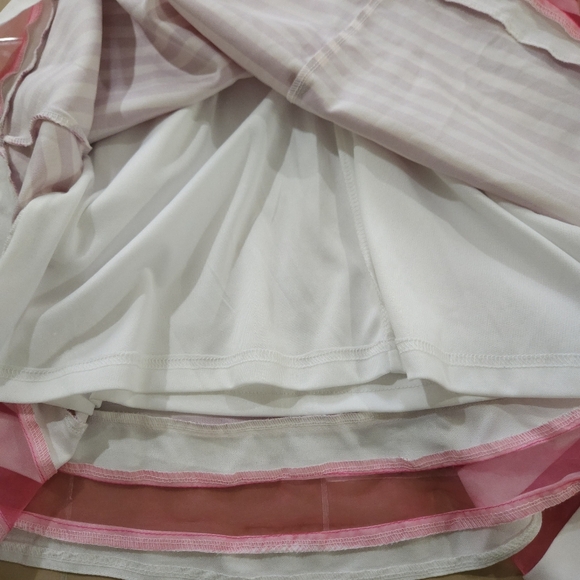 Tea & Cup pink stripped fit and flare spaghetti strap dress. Size Large. - Picture 5 of 7